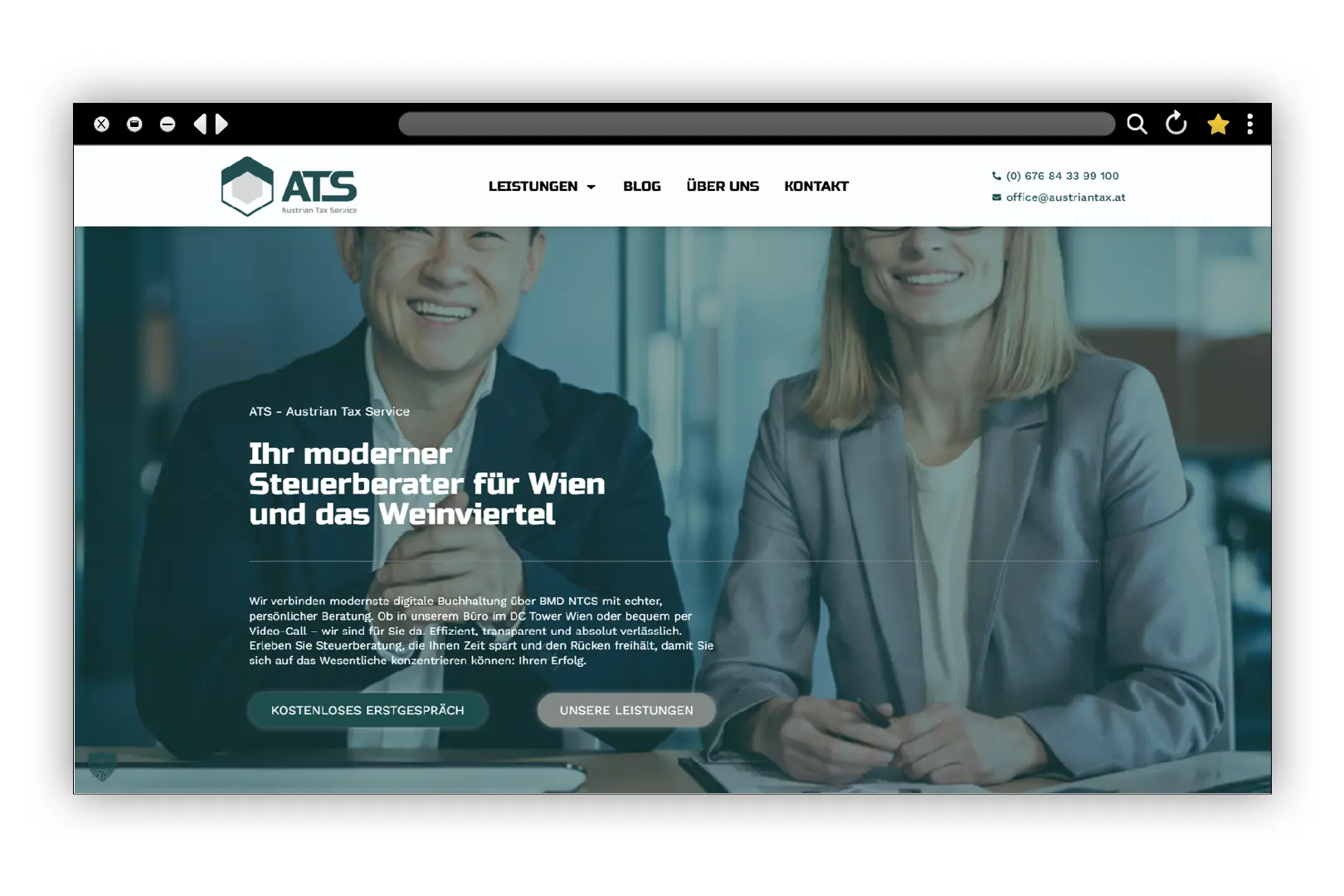Austrian Tax Website Präsentation Startseite