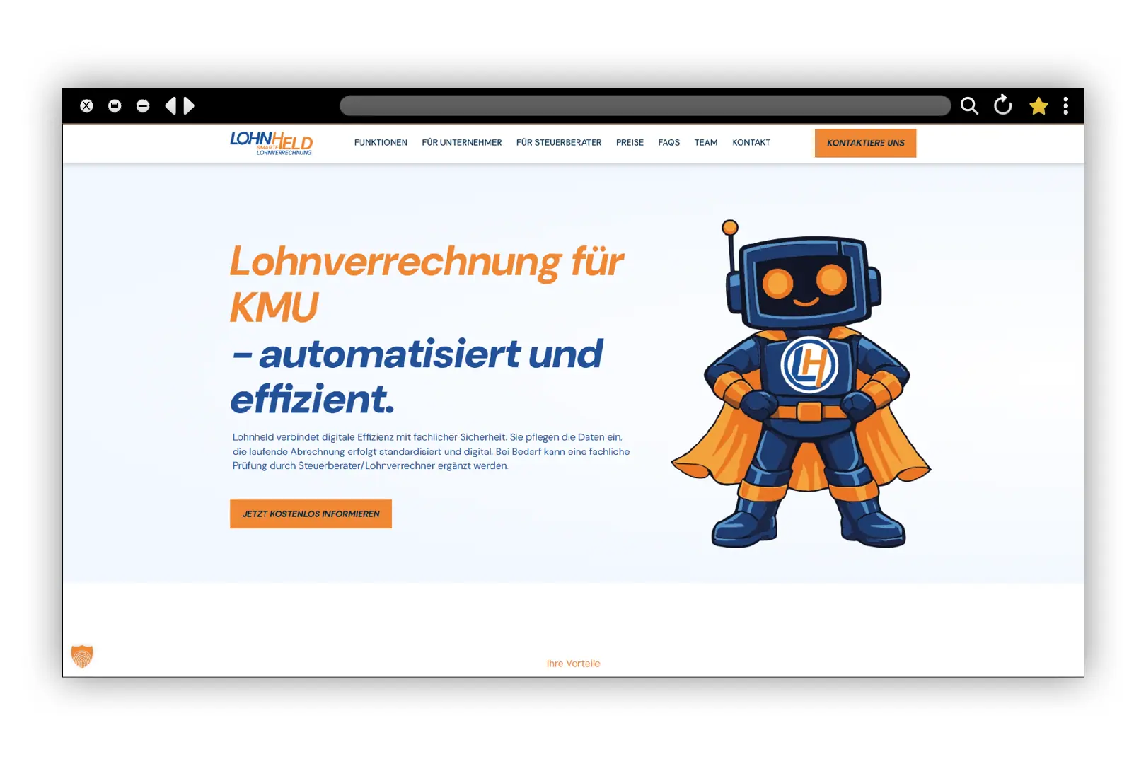 Lohnheld Website Präsentation Startseite