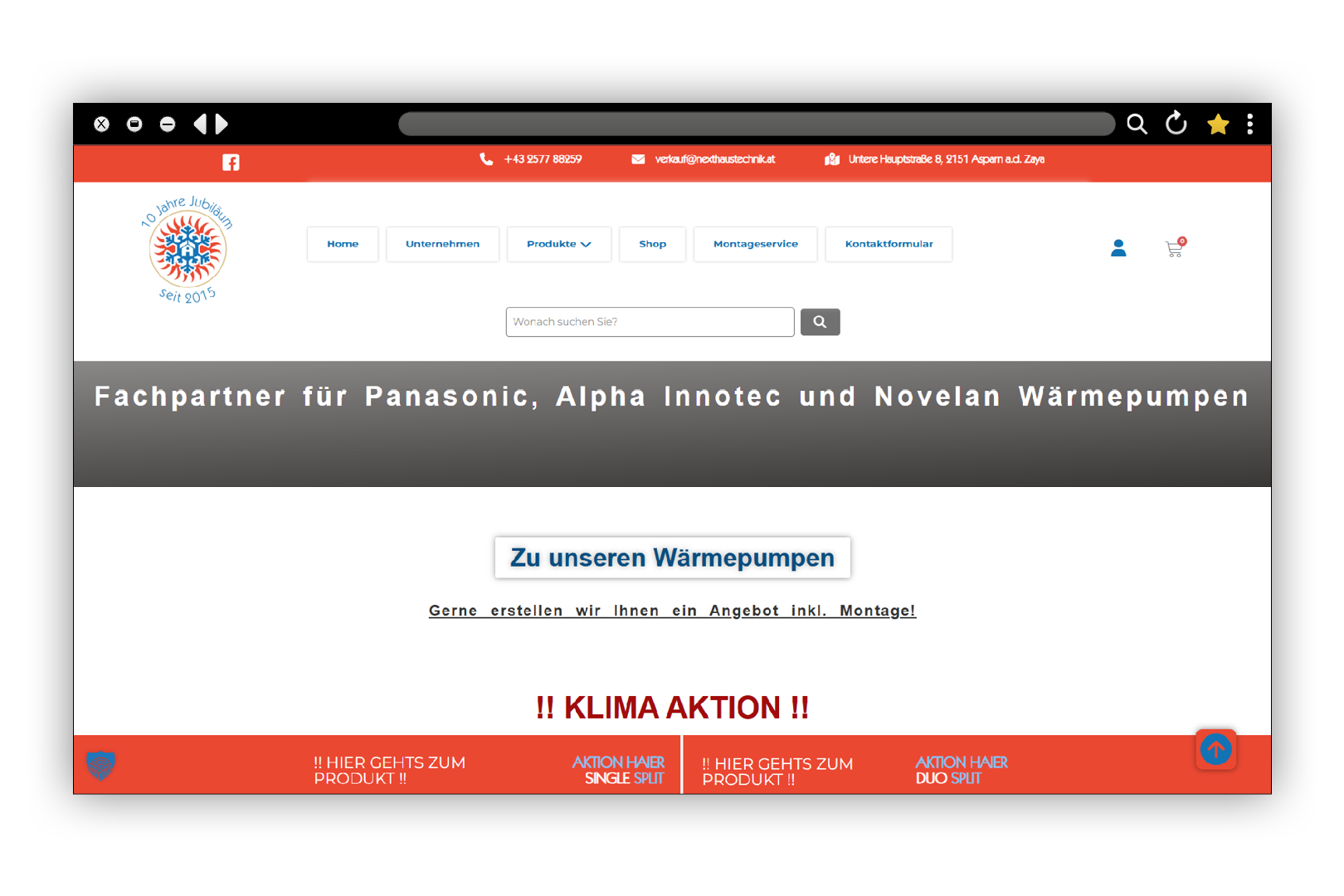 Next Haustechnik Website Präsentation Startseite